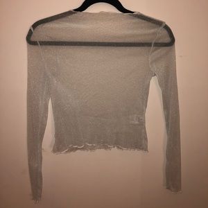 Sheer Glitter Crop Top
